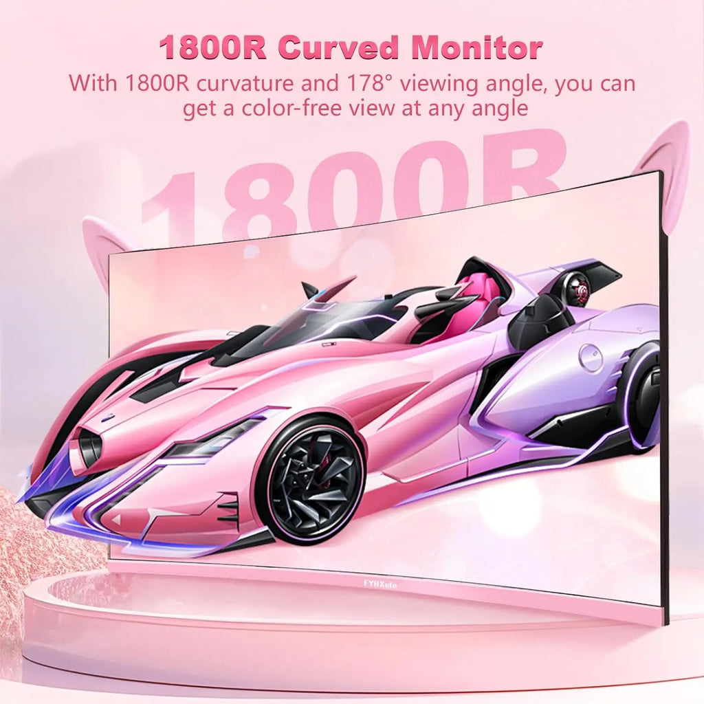 27inch Curved Pink Monitor QHD 165hz 1800R Gaming Display
