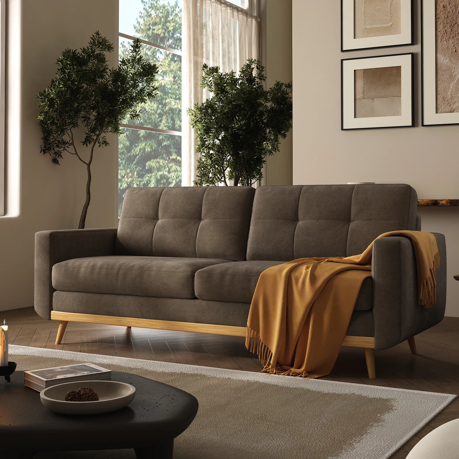 67.7-inch Mid-Century Modern Loveseat Sofa