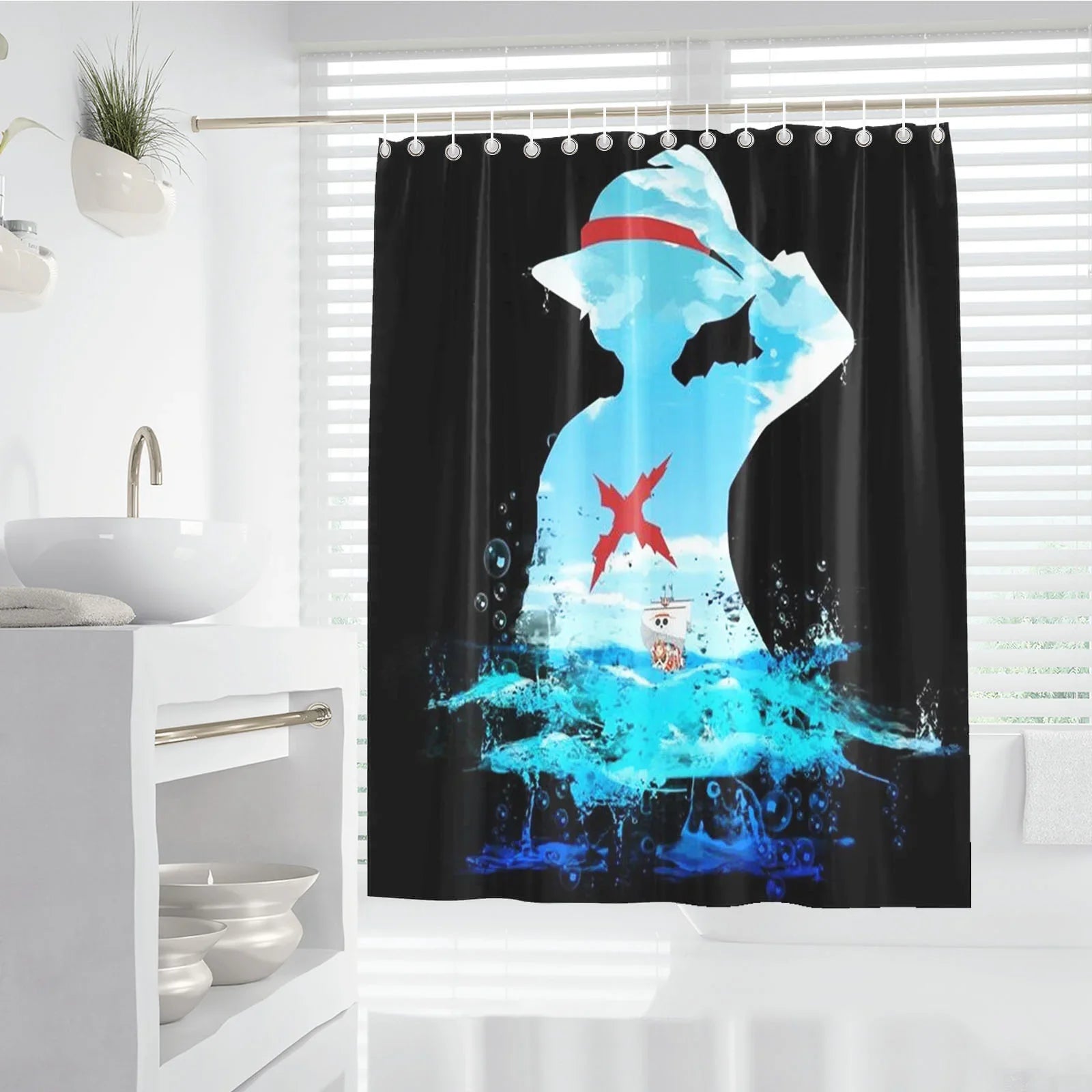 One Piece Anime Shower Curtain, Bathroom Accessories