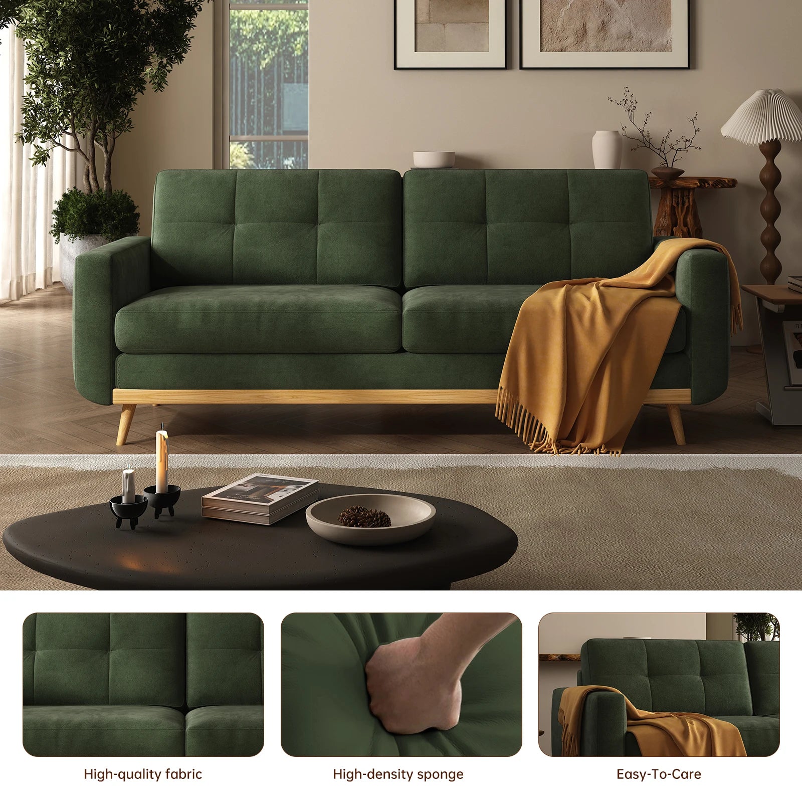 67.7-inch Mid-Century Modern Loveseat Sofa