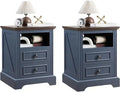 Nightstand Set of 2 with Charging Station
