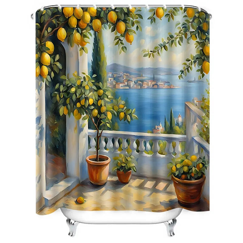Elegant Lemon Tree Shower Curtain for Bathroom