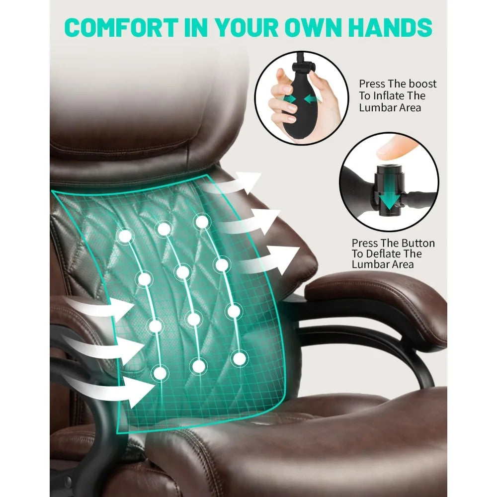 800lbs Capacity Big And Tall Office Chair with Wide Spring Seat