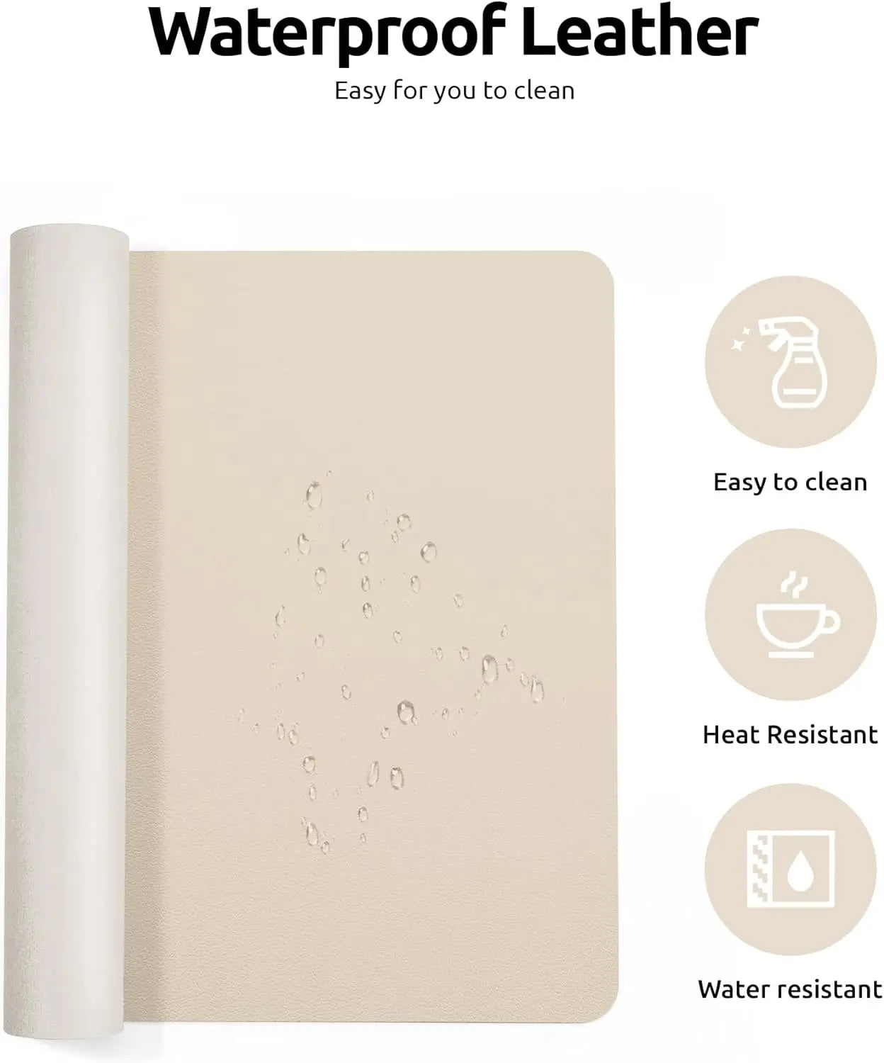 Large Mouse Pad,Office Desk Mat, Leather Desk Pad Protector, Non-Slip