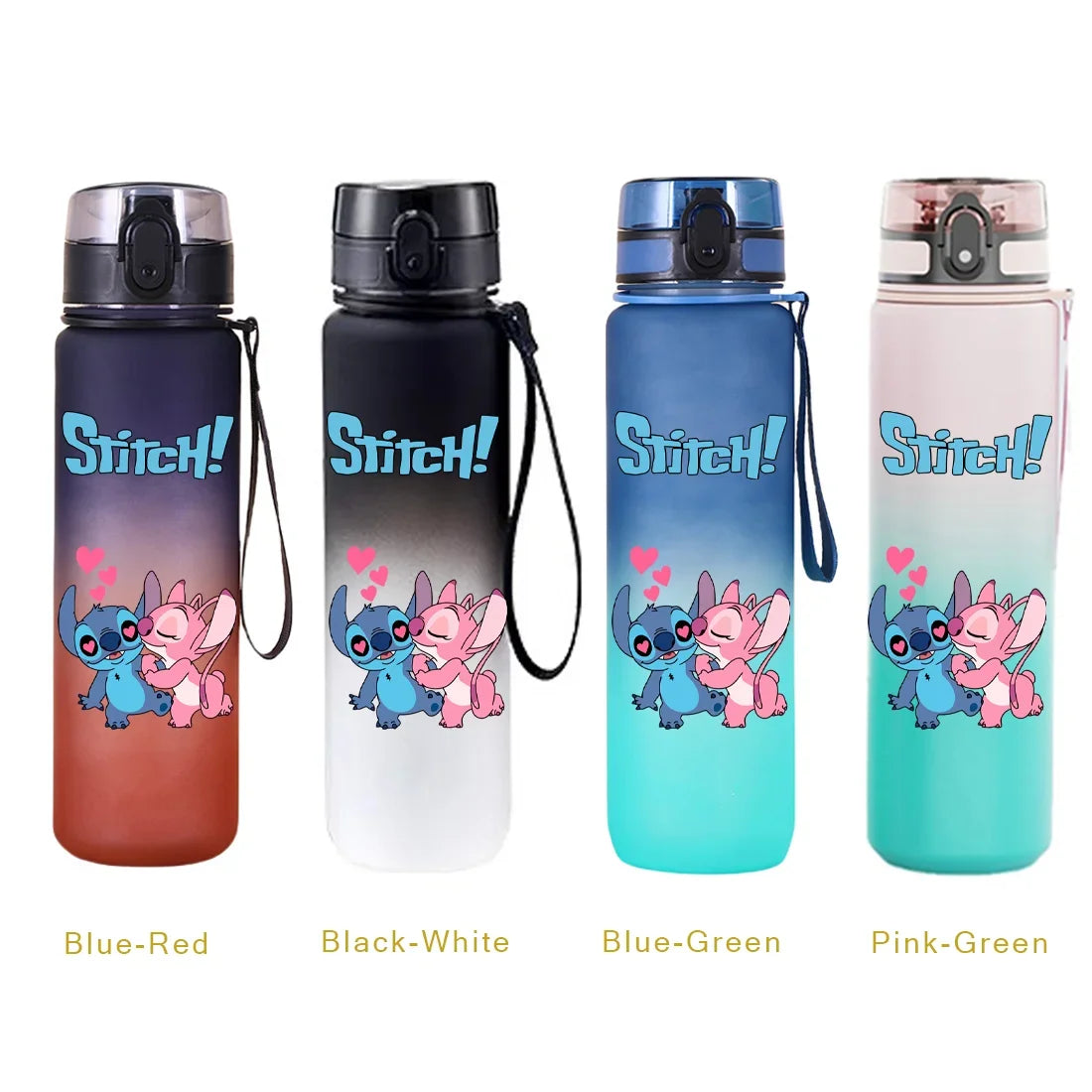 650ML Stitch Sports Flip Cover Water Bottle Leak Proof Colorful Plastic Cup