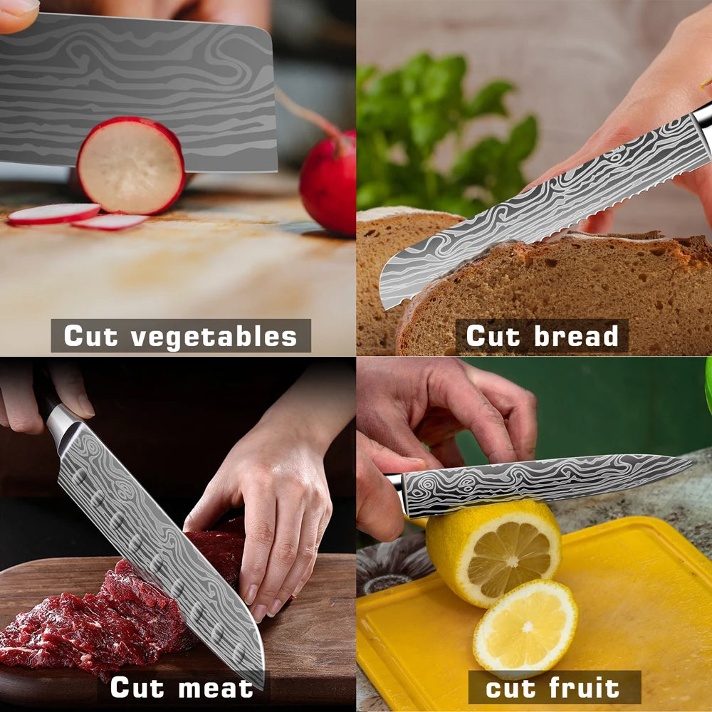 5Pcs Kitchen Chef Knife Set
