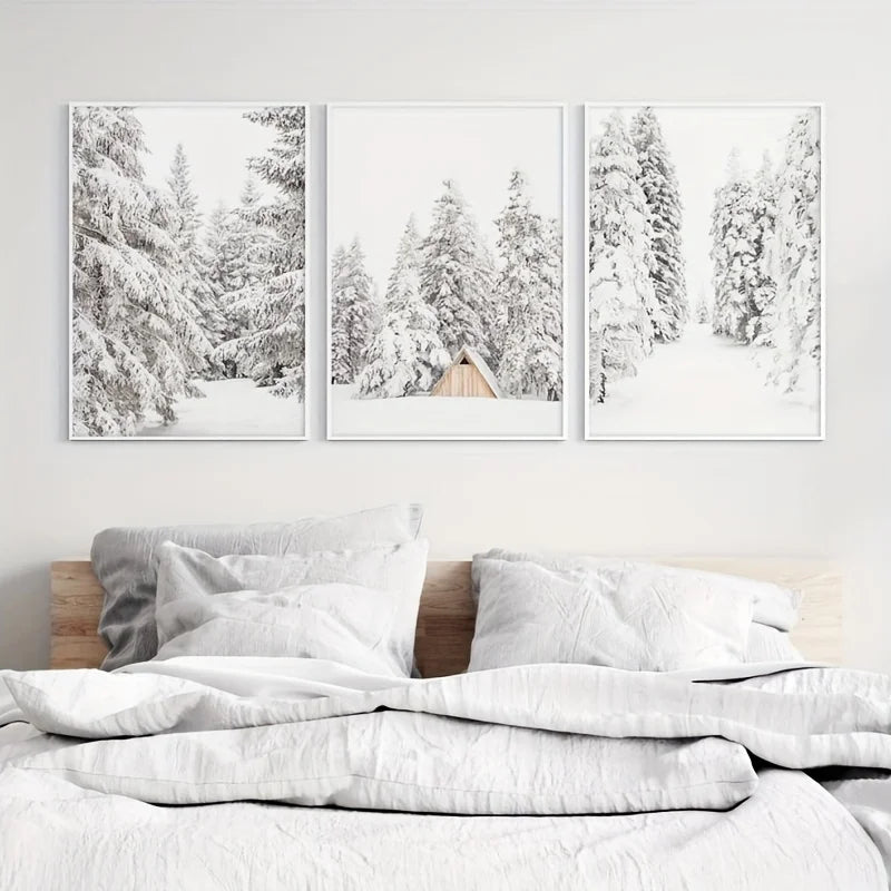 Snow Covered Pine Trees Winter Forest