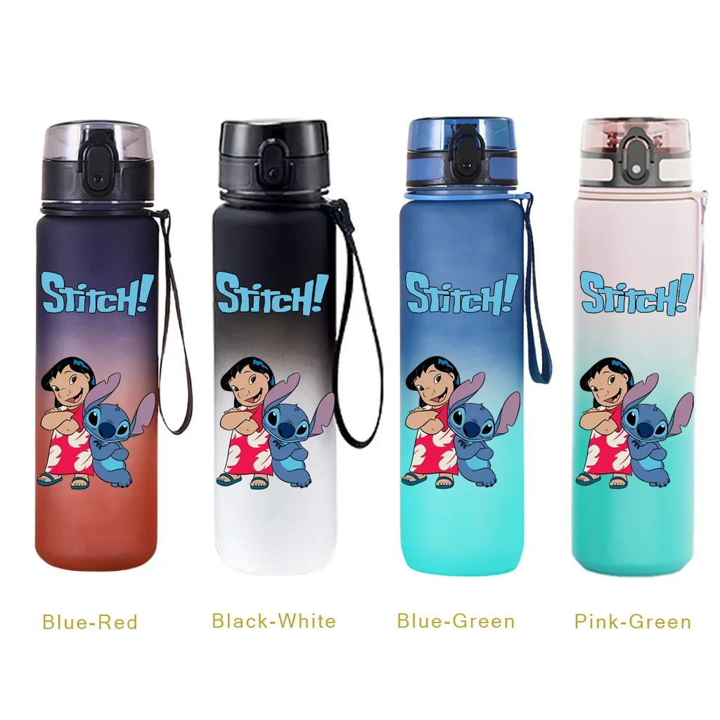 650ML Stitch Sports Flip Cover Water Bottle Leak Proof Colorful Plastic Cup