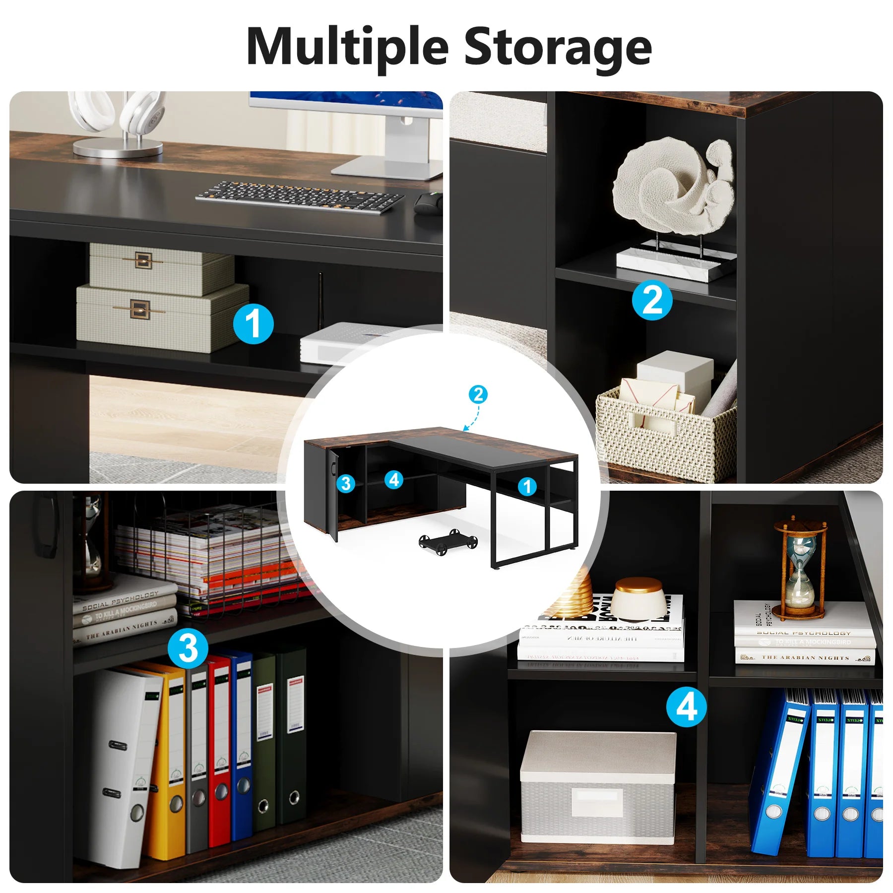 Tribesigns 71 inch Executive Desk, L Shaped Desk