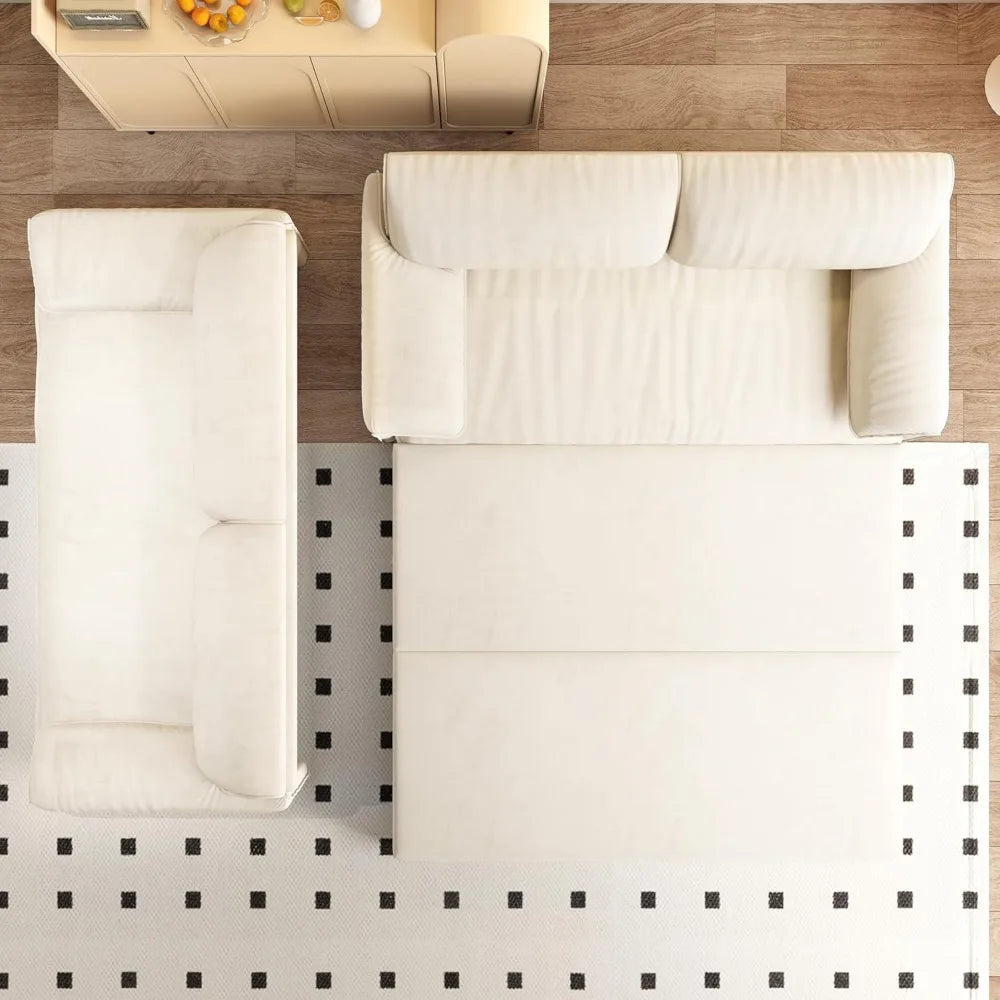 66" Queen Size Sofa Bed, 3 in 1 Convertible Pull Out Sleeper Sofa