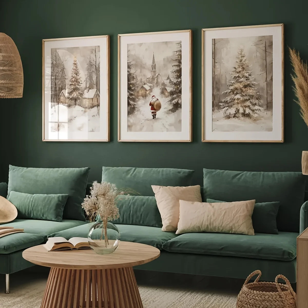 3pcs Vintage Christmas Print Posters,