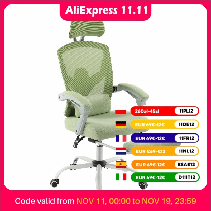 Ergonomic Reclining High Back Mesh Chair