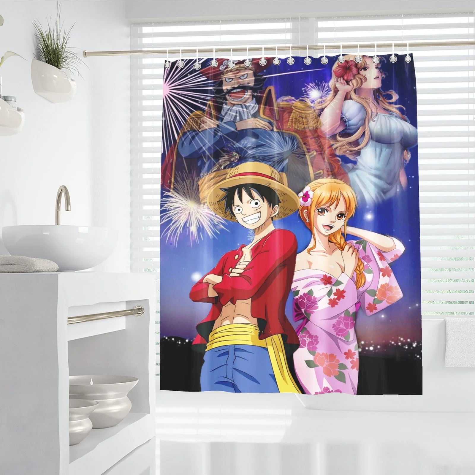 One Piece Anime Shower Curtain, Bathroom Accessories