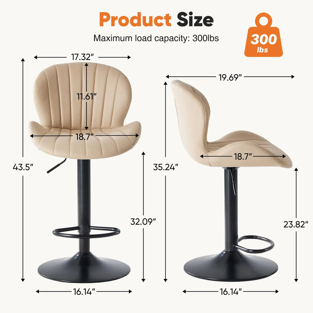 Ergonomic Modern 360° Swivel Dining Chairs Set of 2
