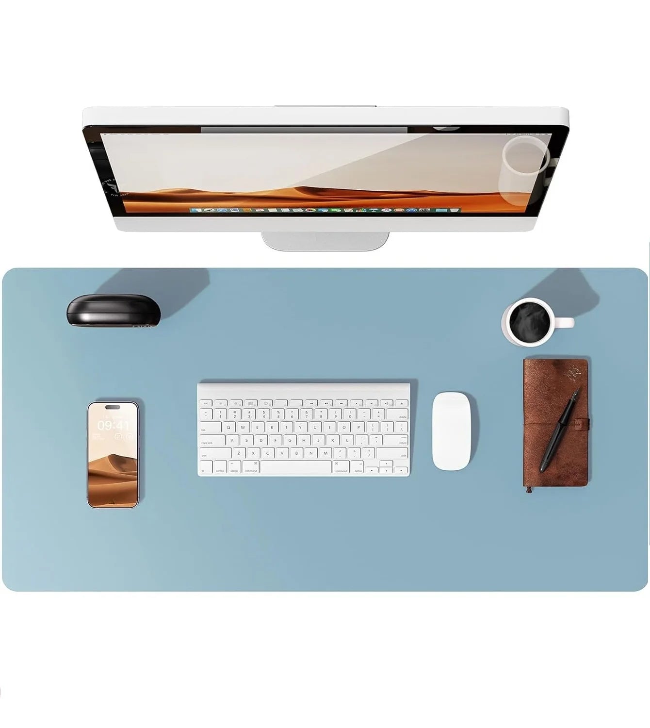 Large Mouse Pad,Office Desk Mat, Leather Desk Pad Protector, Non-Slip