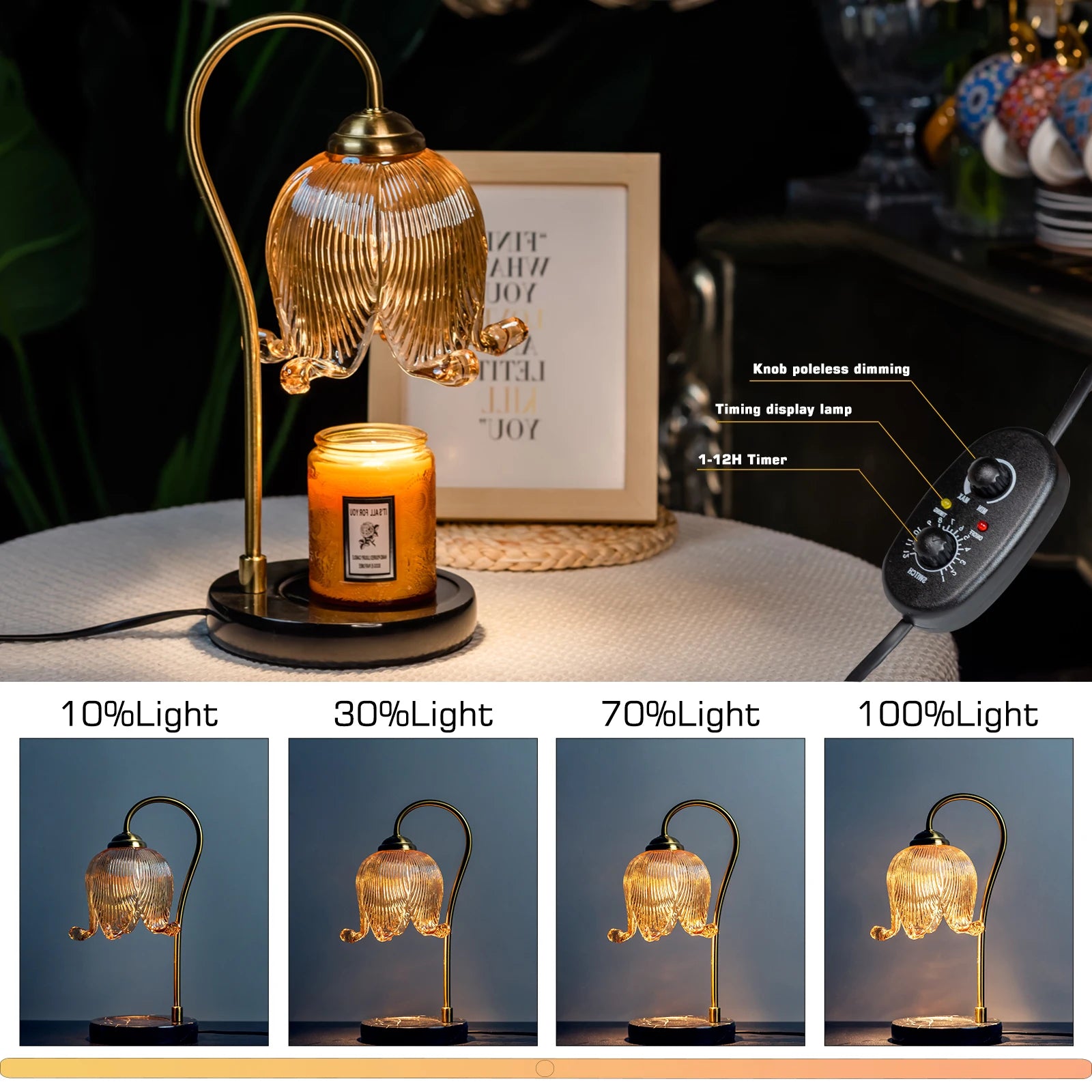 Tulip Flower Warm Candle Lamp French Retro Table Lamp