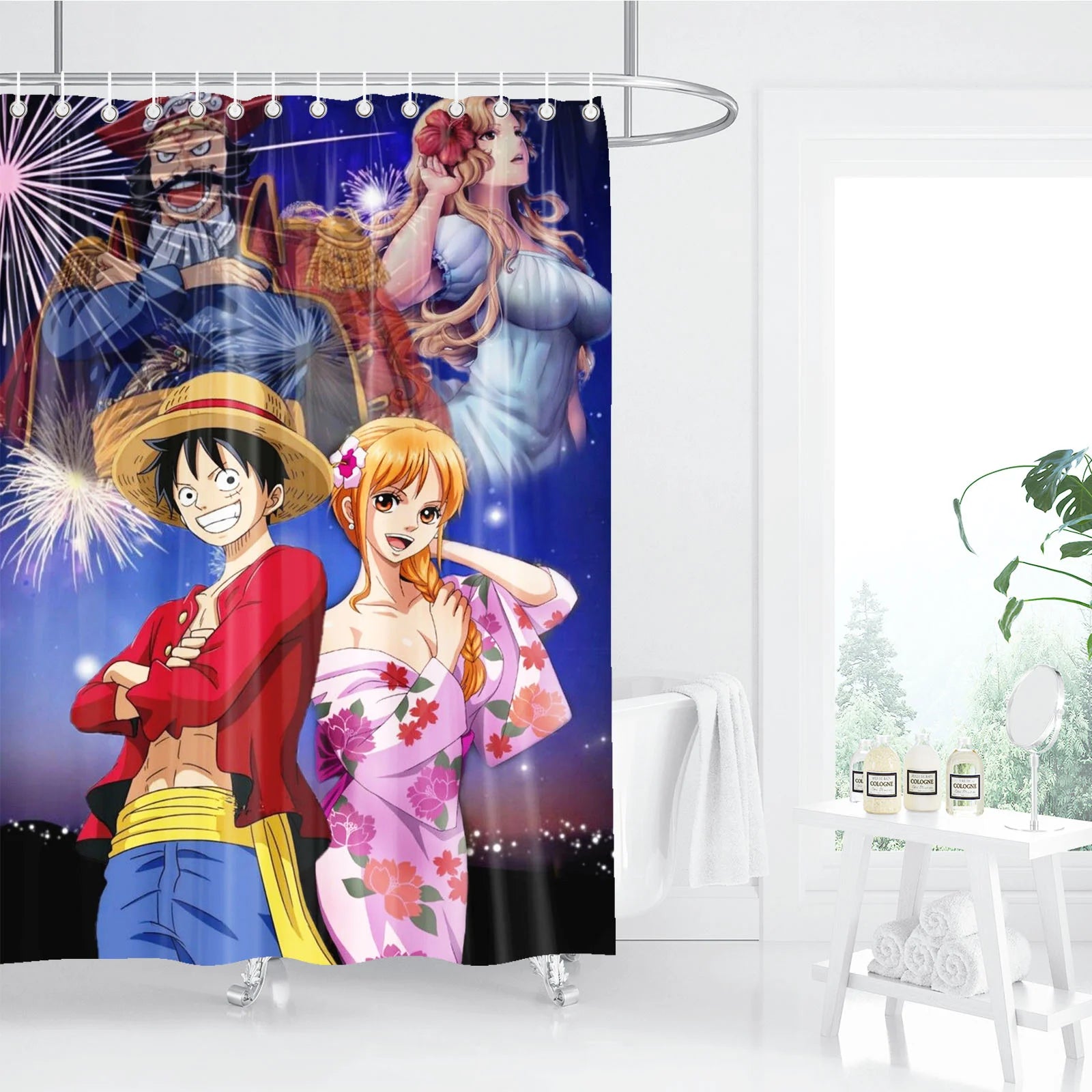 One Piece Anime Shower Curtain, Bathroom Accessories