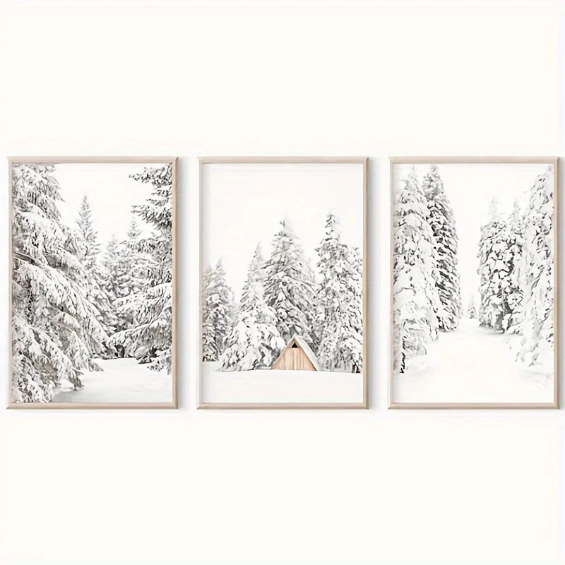 Snow Covered Pine Trees Winter Forest
