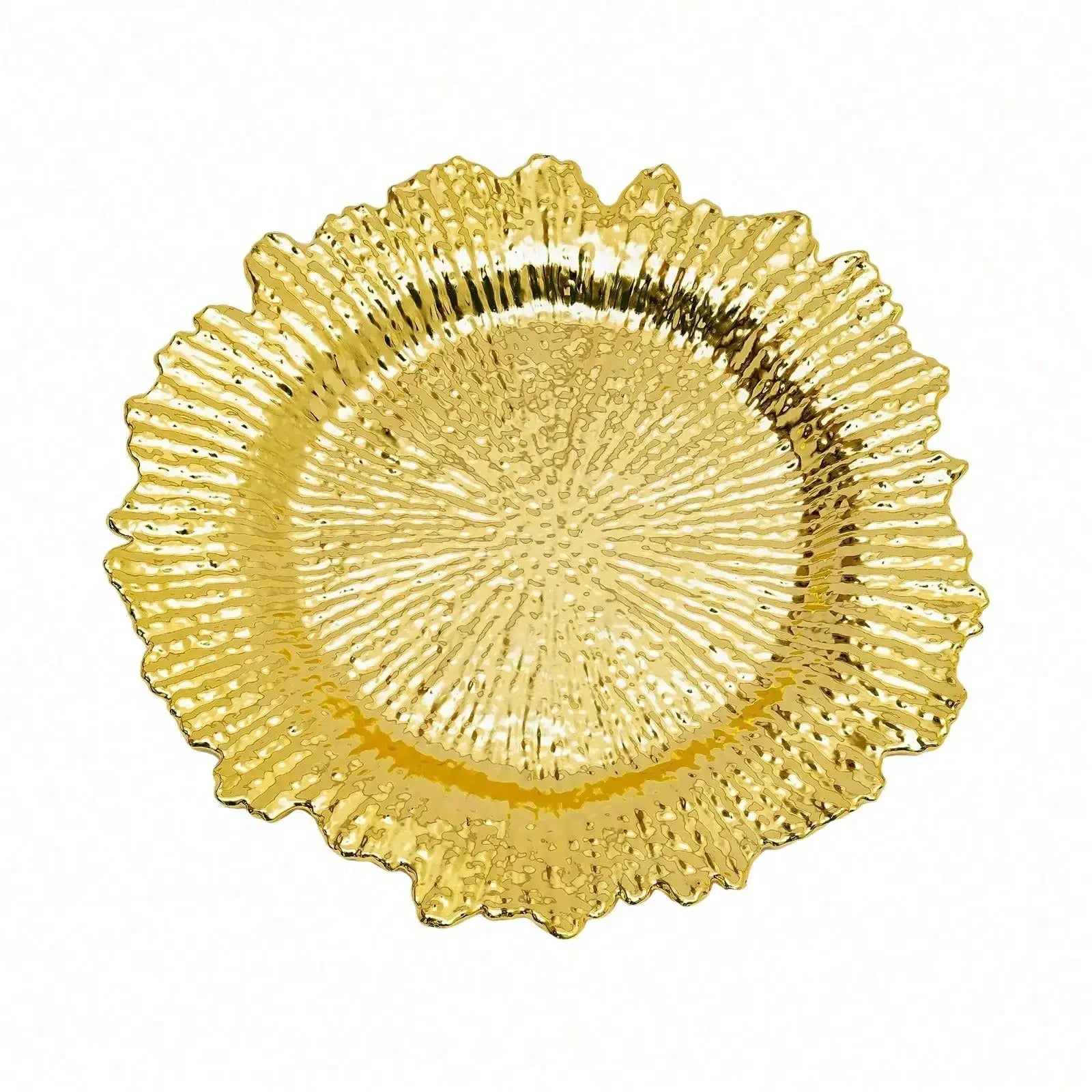 24pcs 13" Chargers Plate Round Gold Salad Reef Plate