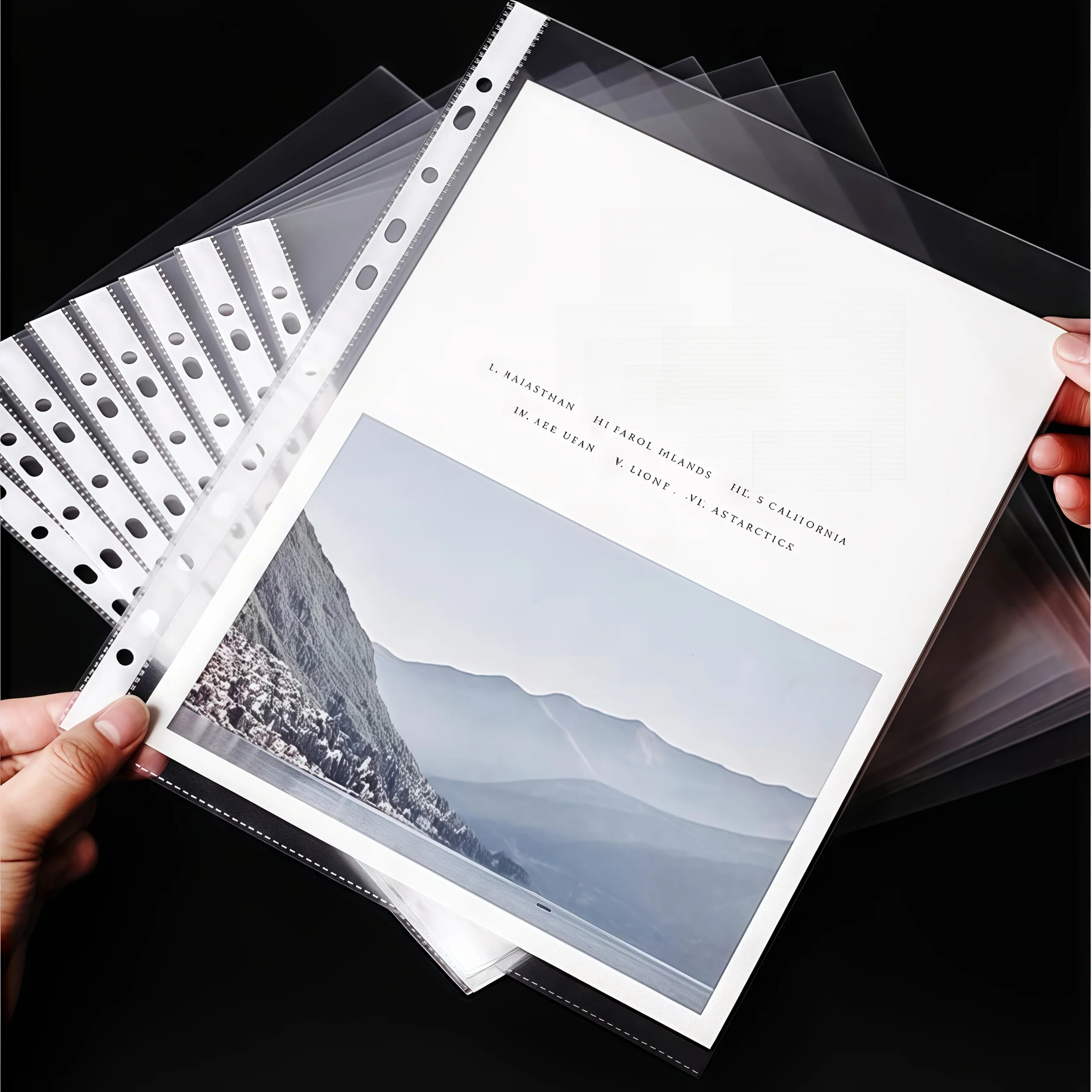 100 A4 folders, transparent plastic document bags,