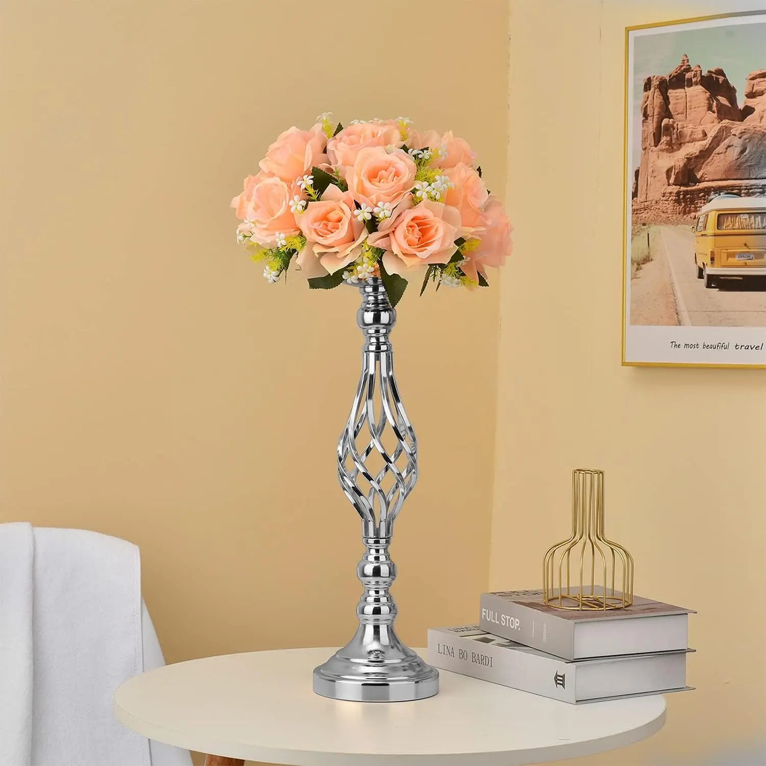 6pcs Silver Metal Flower Vases18.7Inches