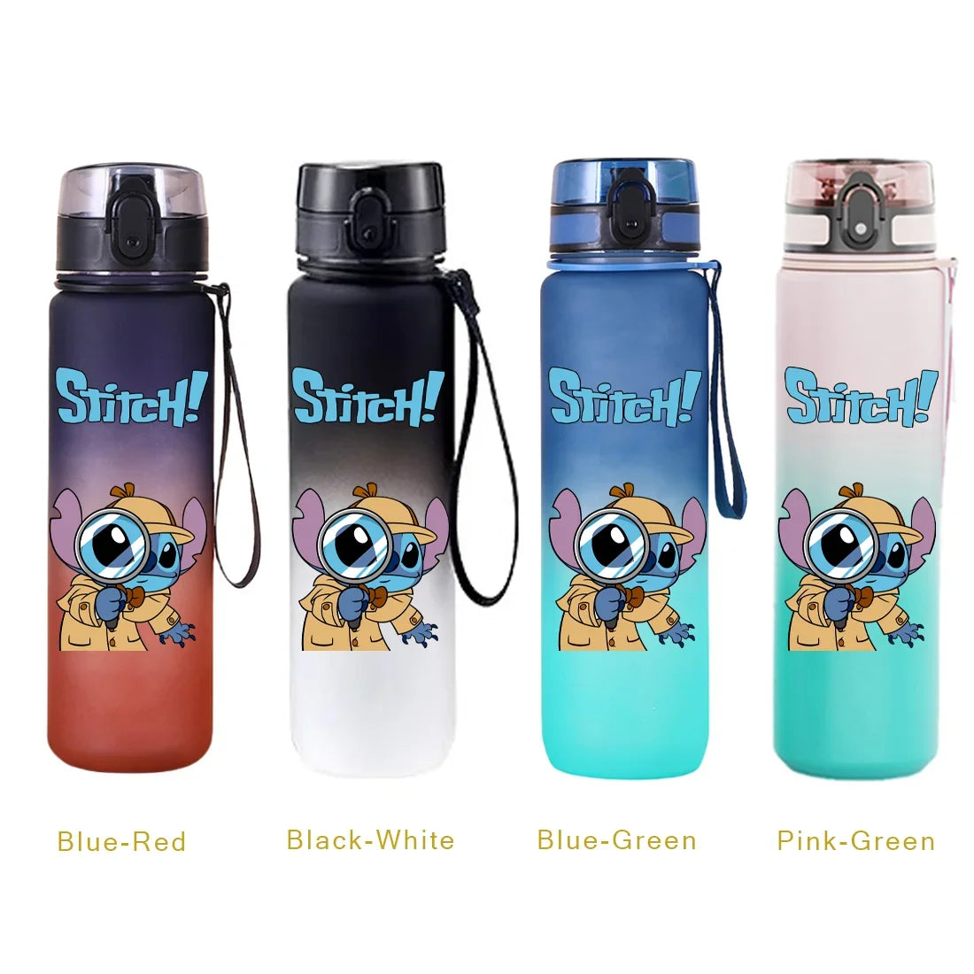 650ML Stitch Sports Flip Cover Water Bottle Leak Proof Colorful Plastic Cup