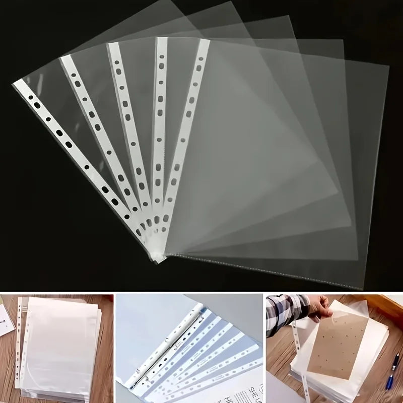 100 A4 folders, transparent plastic document bags,