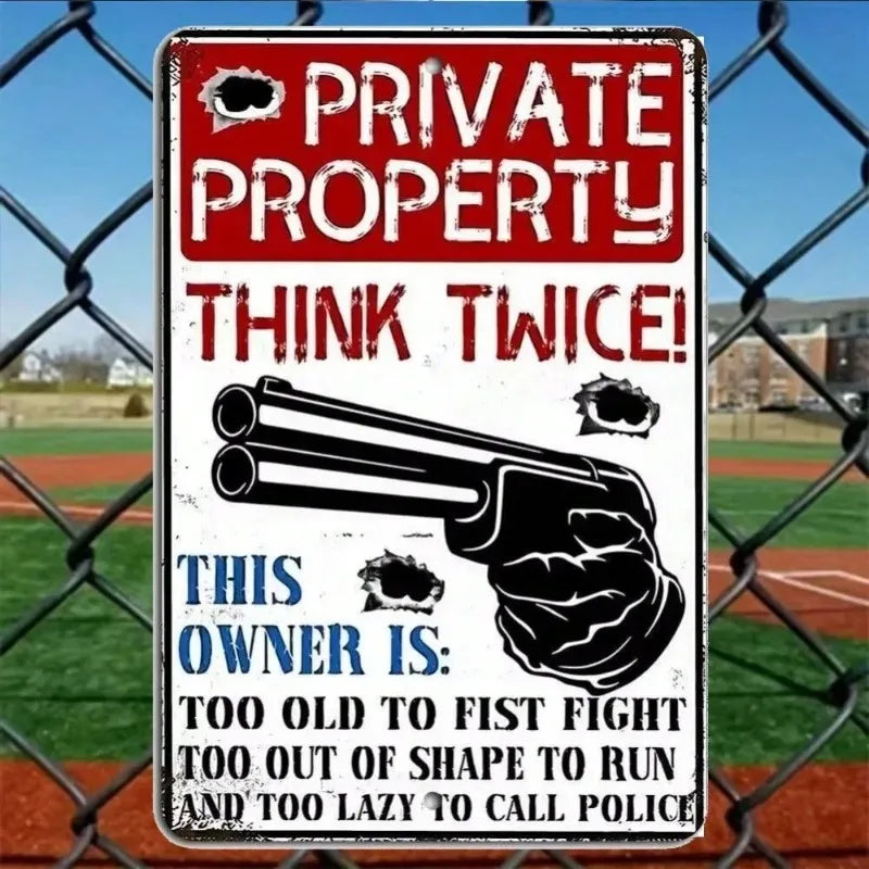 High-Quality 1pc Vintage Metal "Private " Sign - No Trespassing,