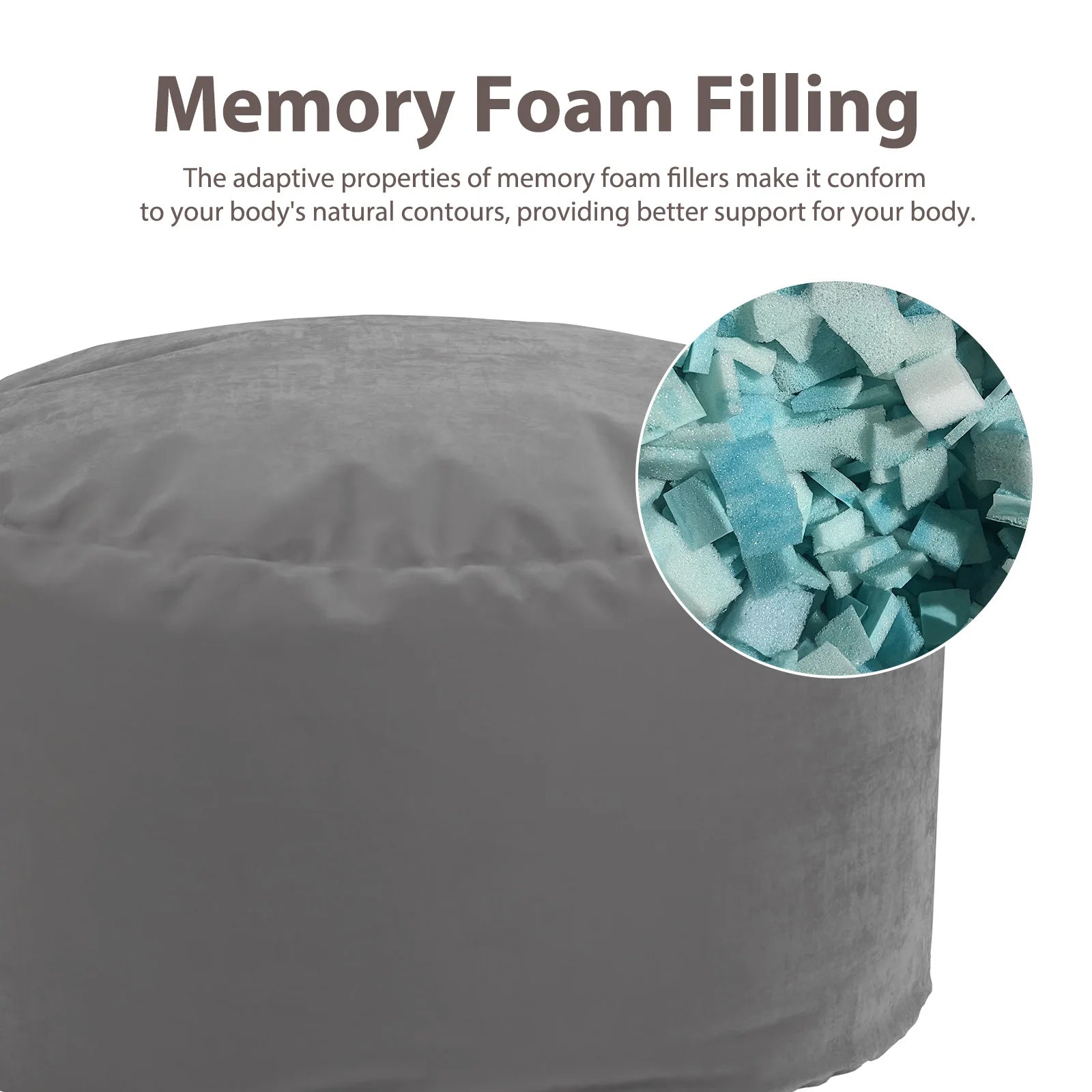 Oversized 3/4FT Bean Bag Chair for Gaming Reading