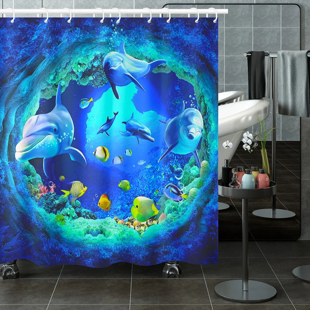 Ocean Underwater World Shower Curtains Set