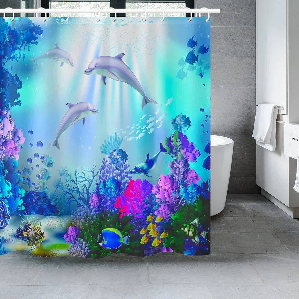 Ocean Underwater World Shower Curtains Set