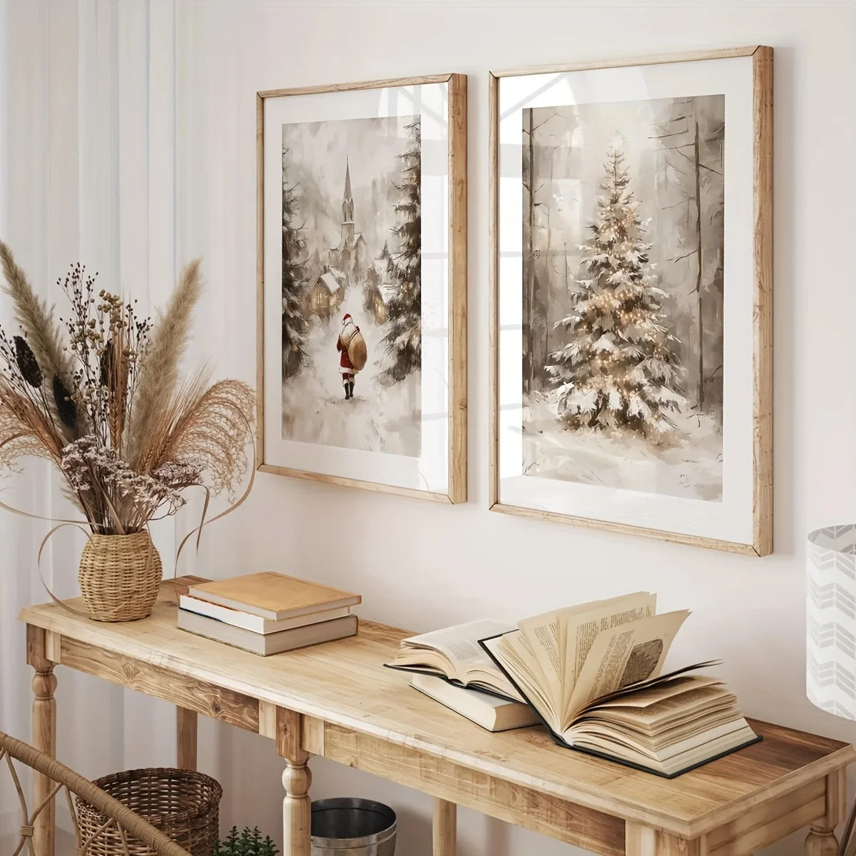 3pcs Vintage Christmas Print Posters,