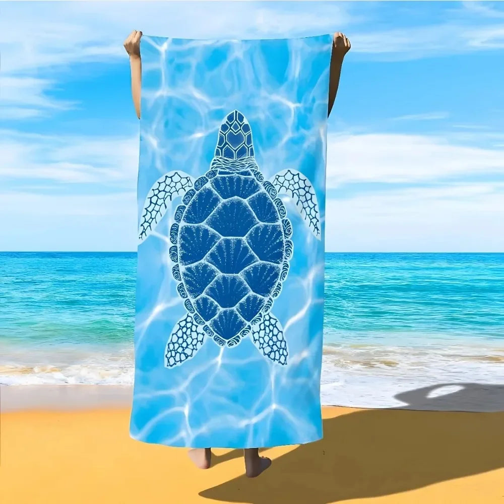 Luxurious Turtle Print Beach Towel