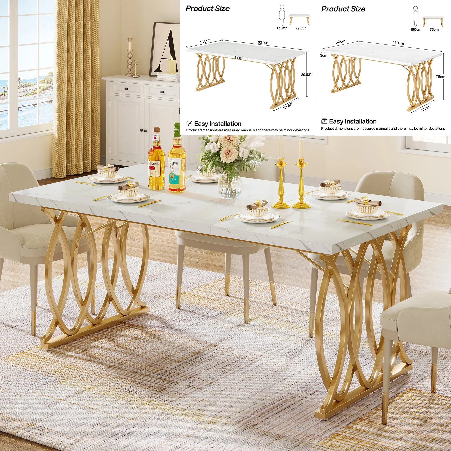 63-Inch Rectangular Dining Table