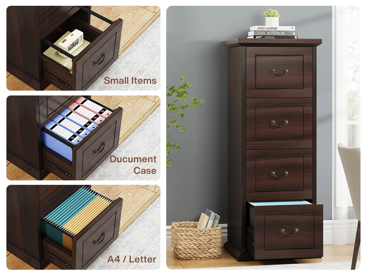 Tribesigns 4-Drawer File Cabinet Filing Cabinet, Vertical File Cabinet
