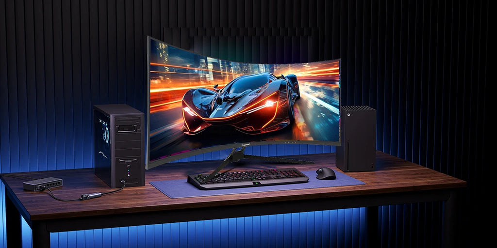34 Inch Ultrawide Curved Gaming Monitor, 1500R PC Screen 165hz UWQHD 4K, Curved Computer Screen with Free Sync
