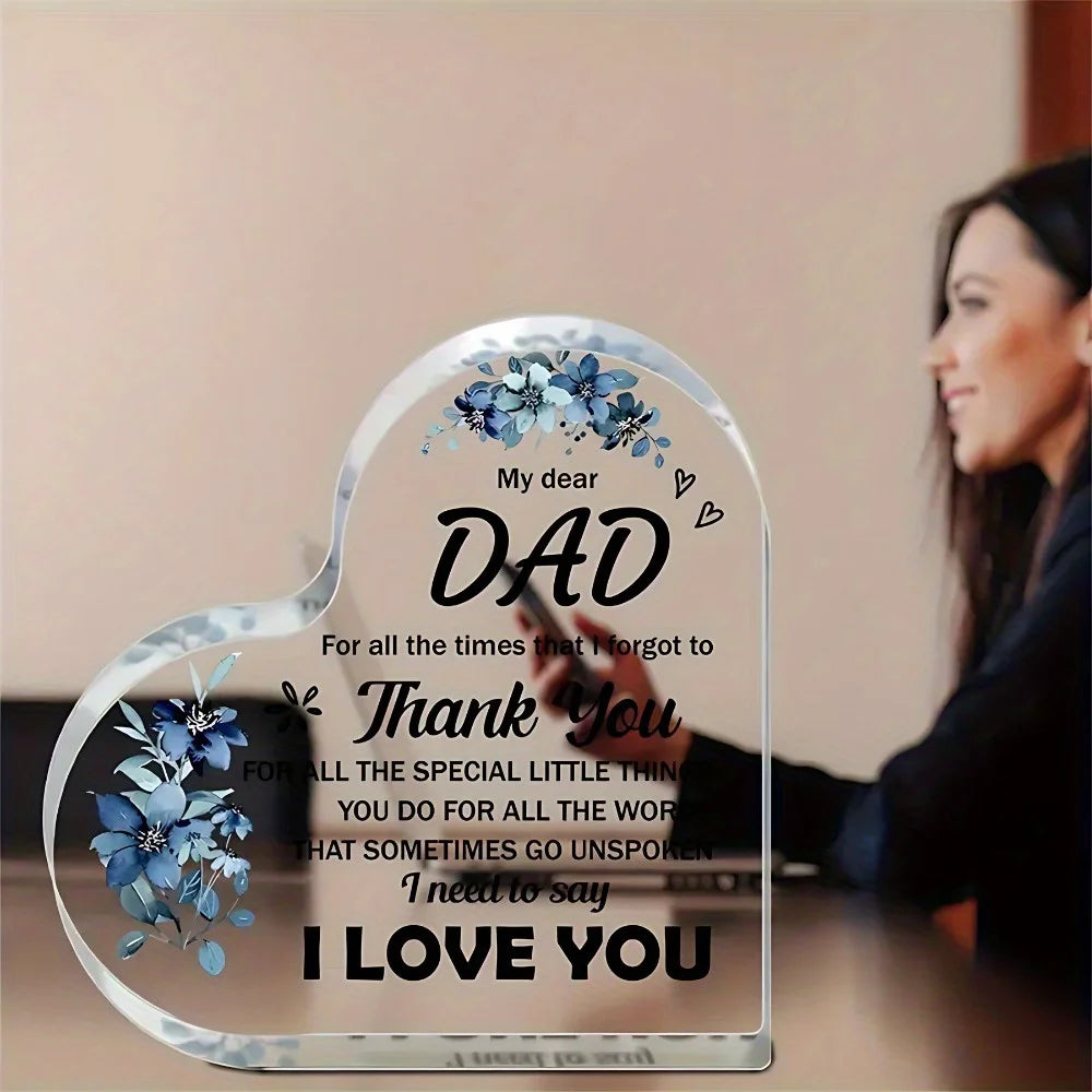 acrylic block puzzle plaque decoration gift for daughter and son to father