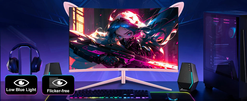 27inch Curved Pink Monitor QHD 165hz 1800R Gaming Display