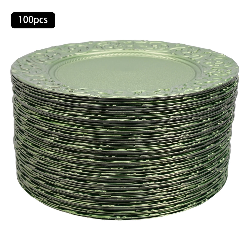 100PCS Charger Plates Set 13 inch Round