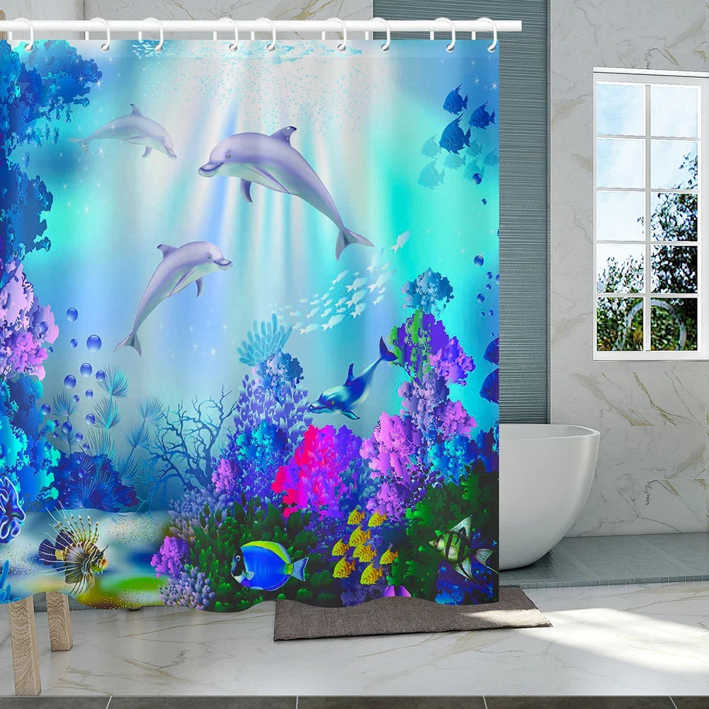 Ocean Underwater World Shower Curtains Set
