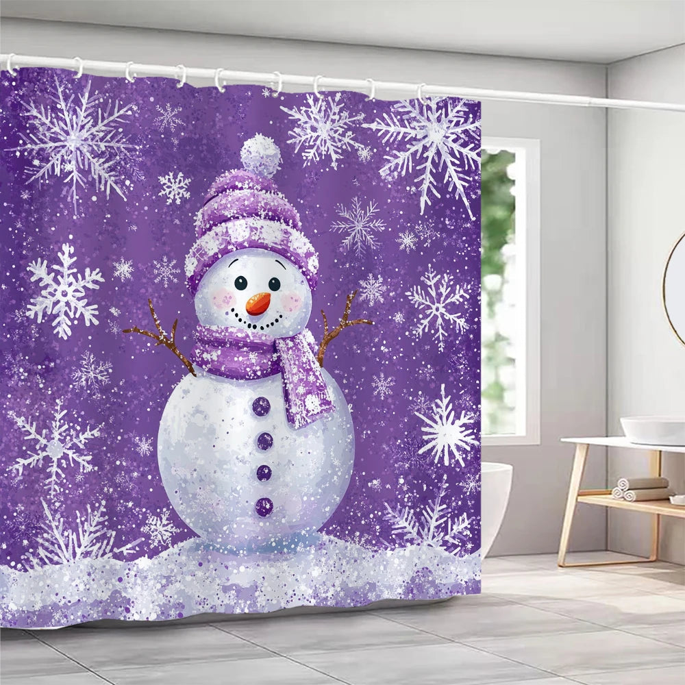 GAE1pc Merry Christmas Snowman Print Shower