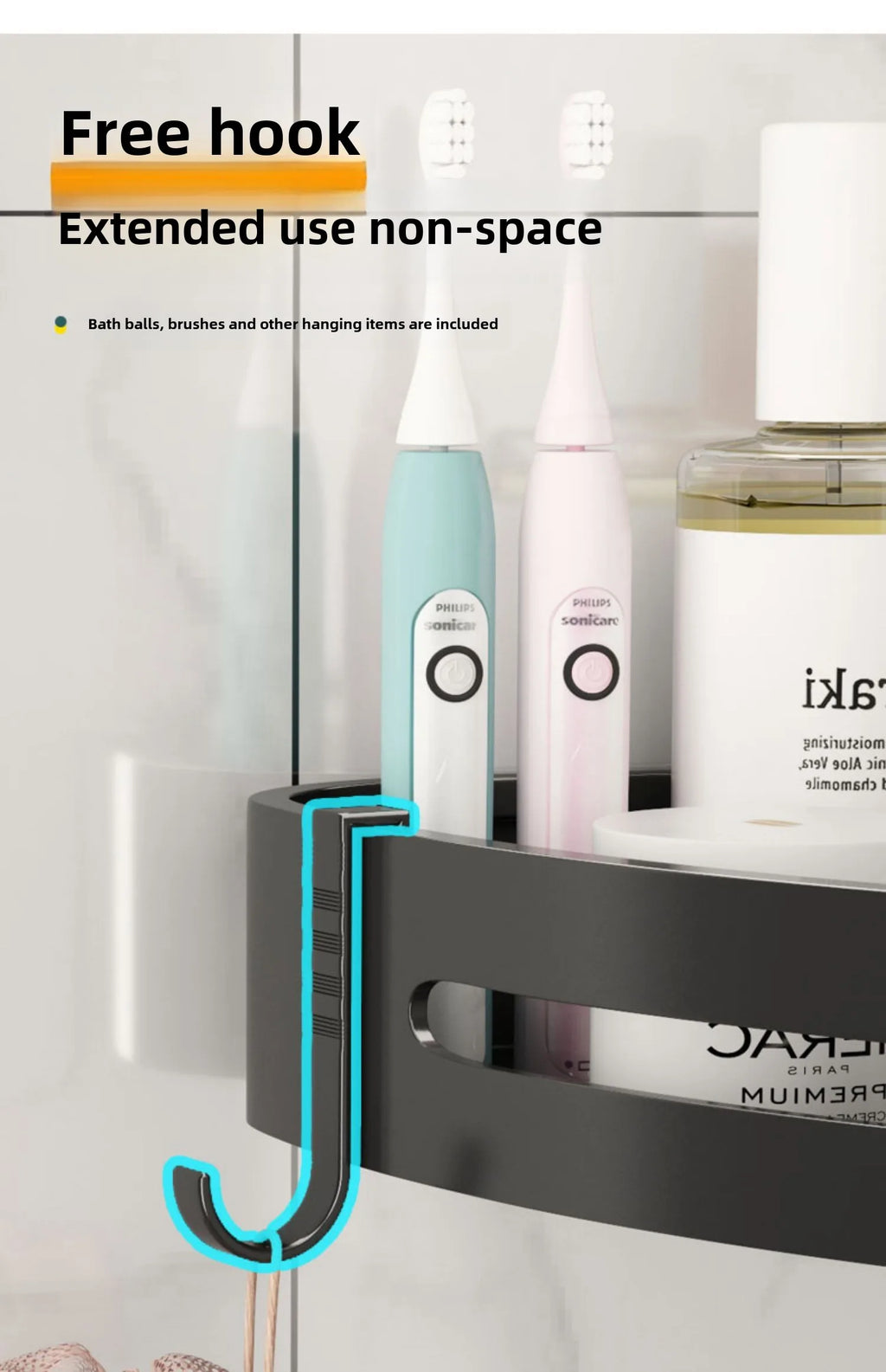 3/2/1 PCS Strong Adhesive No Drill Shower Shelf Storage Upgraded Waterproof Bathroom Organizer