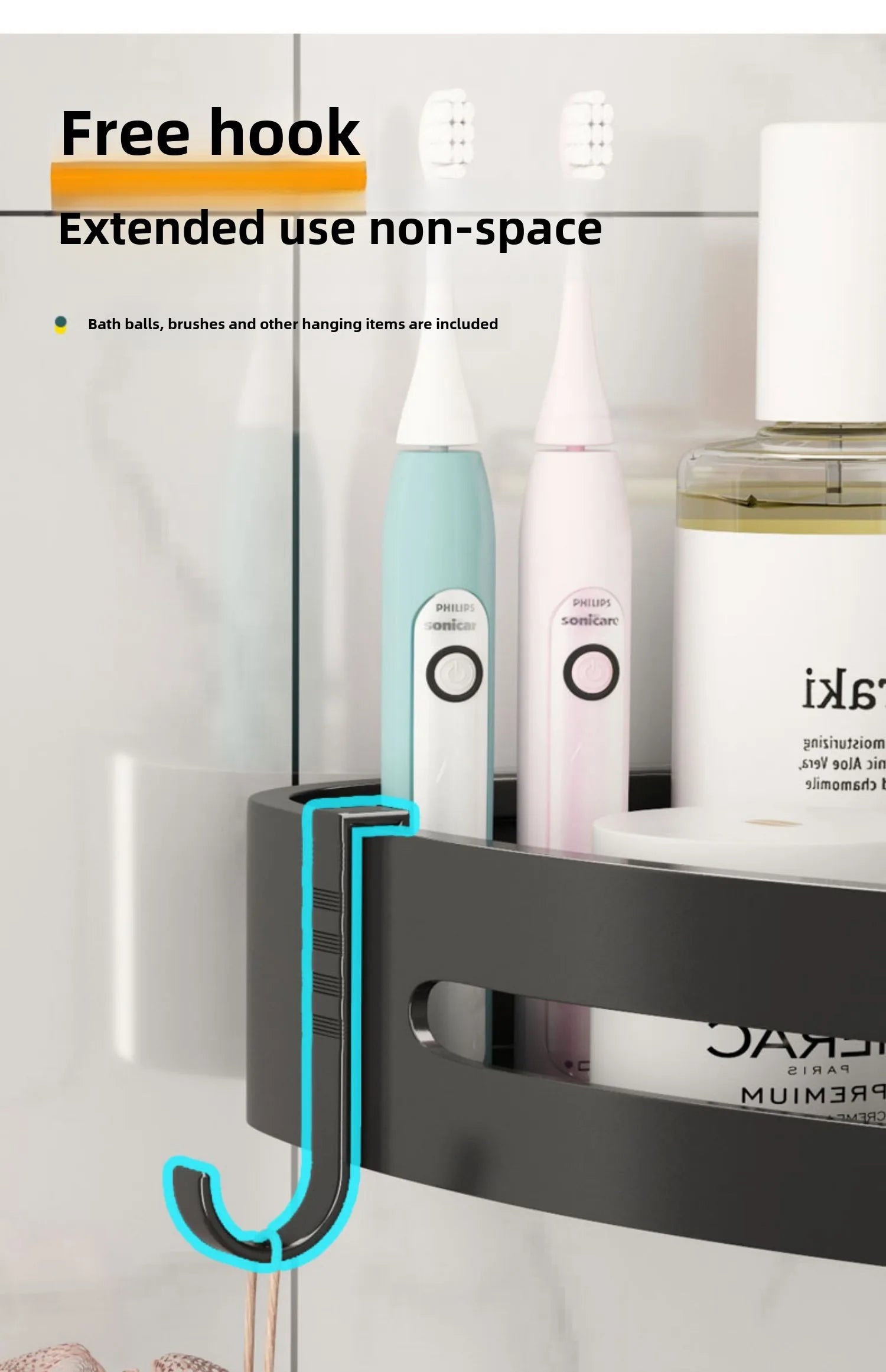 3/2/1 PCS Strong Adhesive No Drill Shower Shelf Storage Upgraded Waterproof Bathroom Organizer