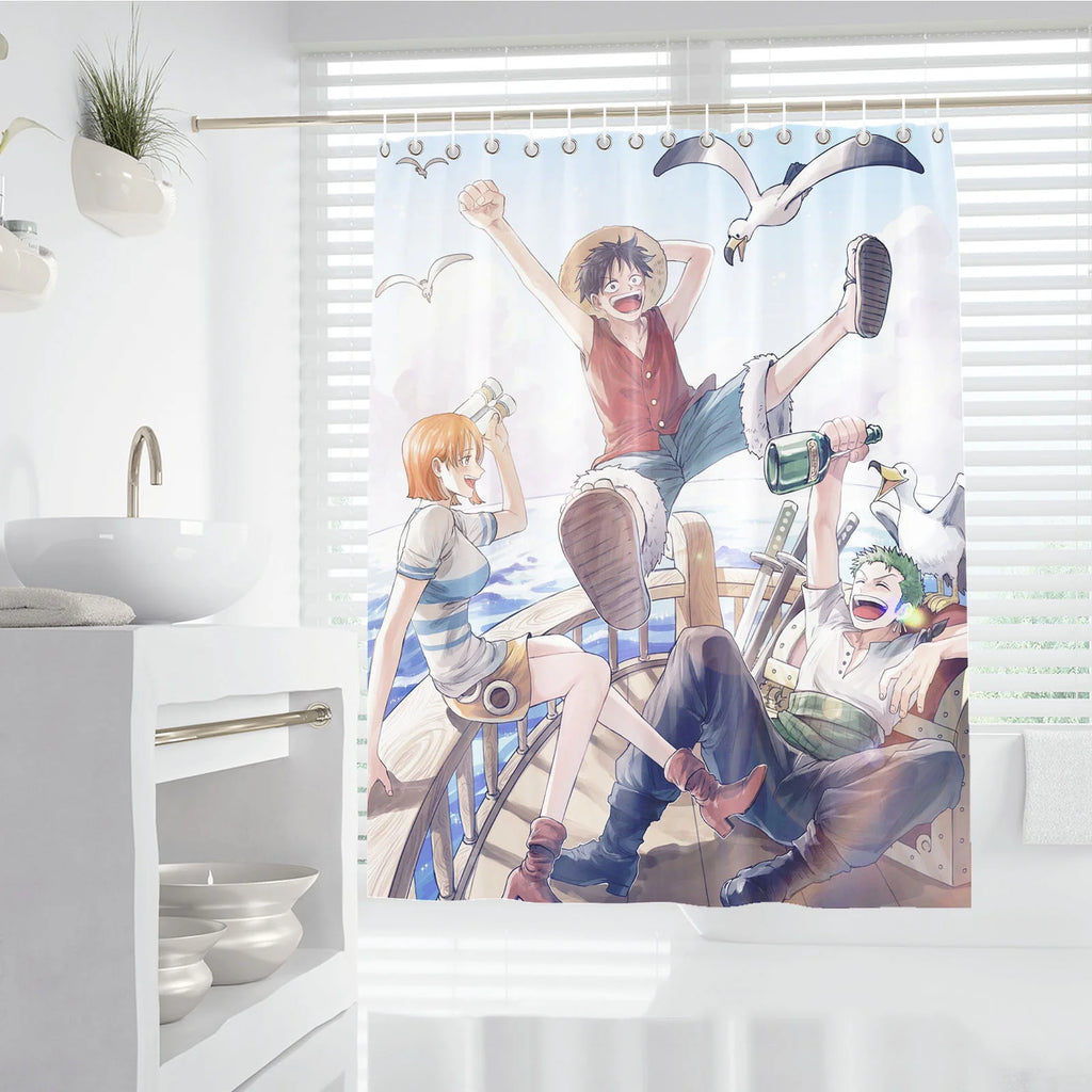 One Piece Anime Shower Curtain, Bathroom Accessories