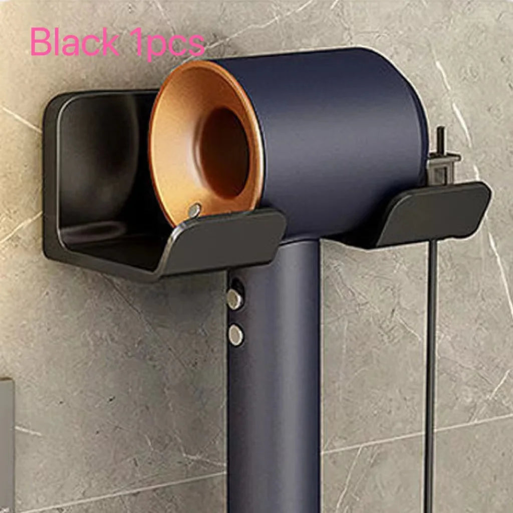 Wall Mounted Hair Dryer Holder Multi-Functional Bathroom Storage Rack,