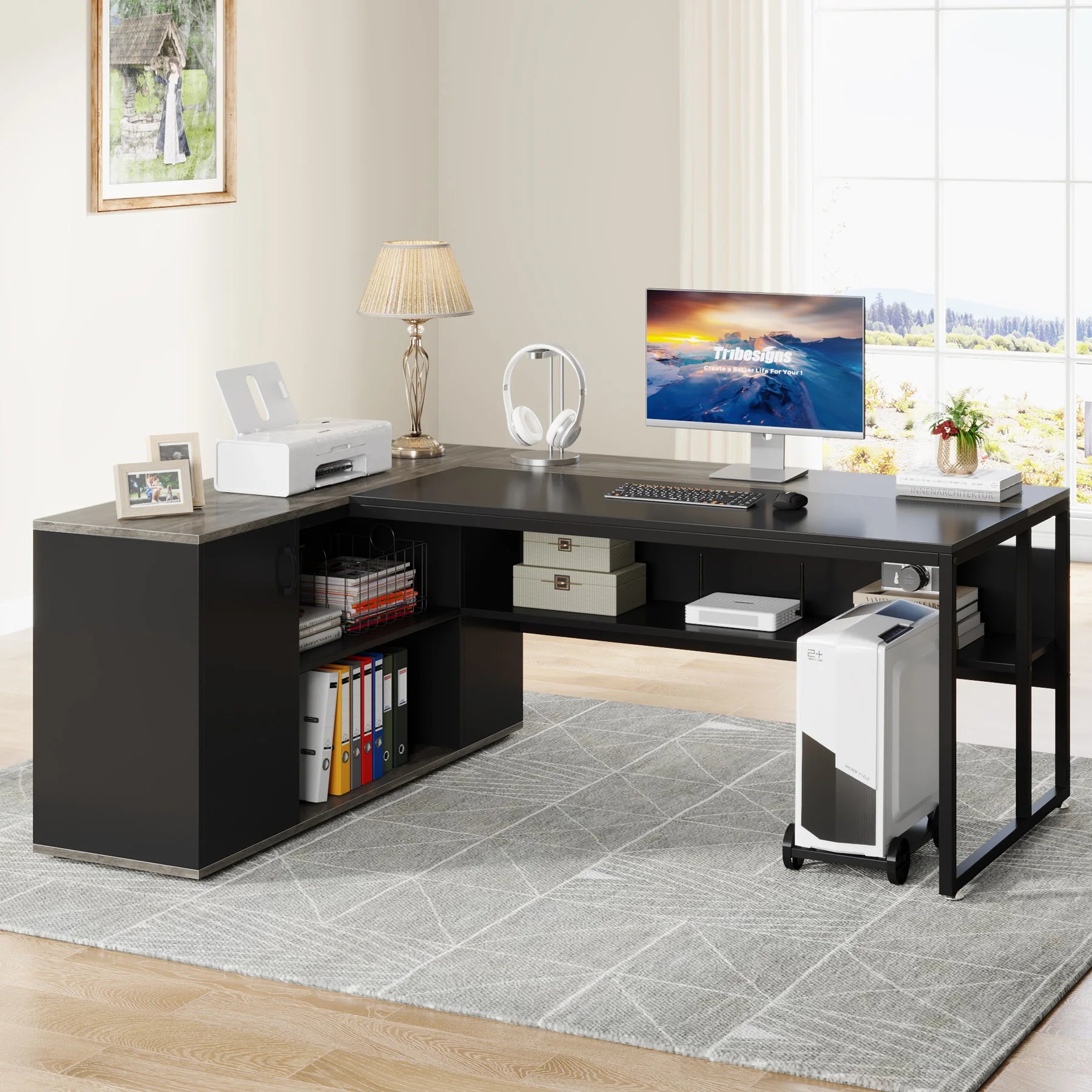 Tribesigns 71 inch Executive Desk, L Shaped Desk