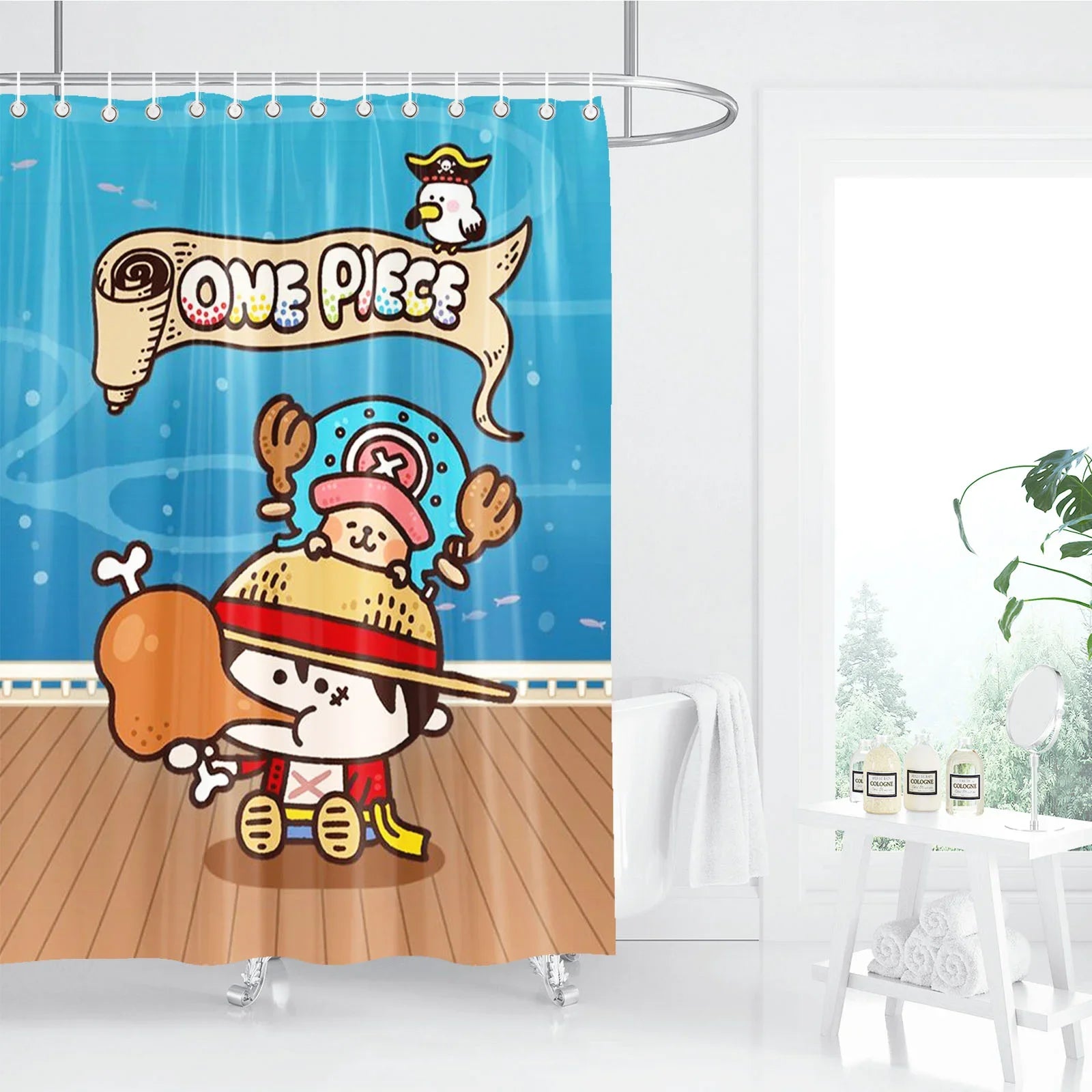 One Piece Anime Shower Curtain, Bathroom Accessories