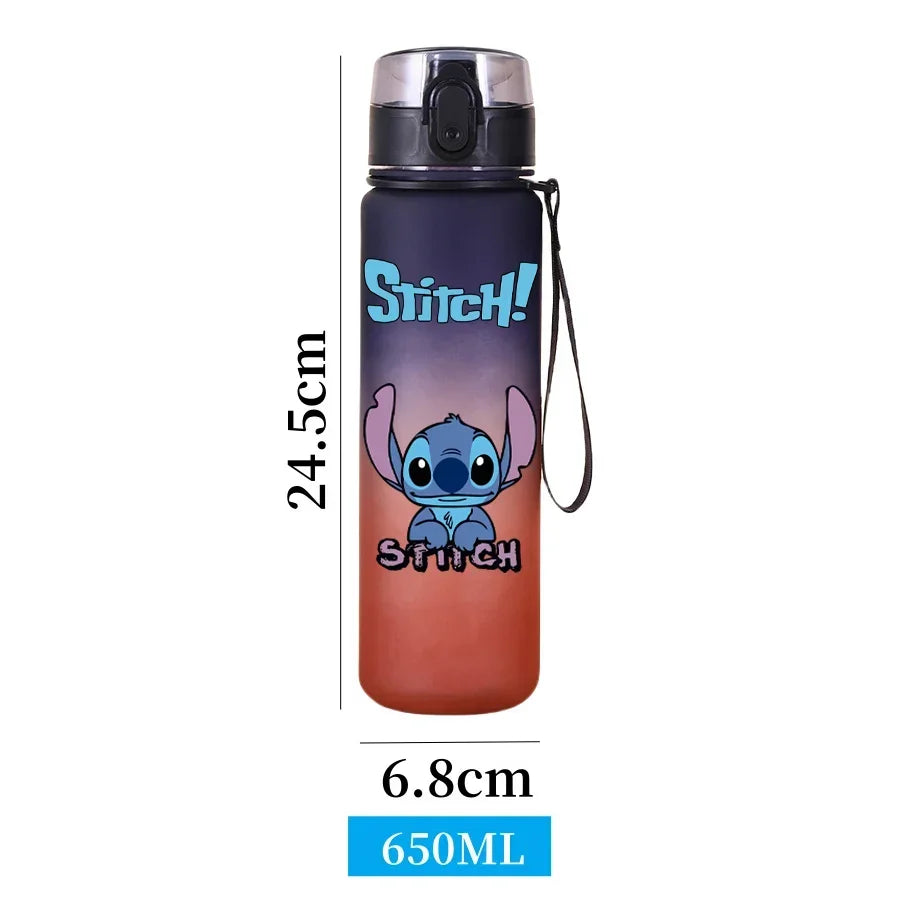 650ML Stitch Sports Flip Cover Water Bottle Leak Proof Colorful Plastic Cup
