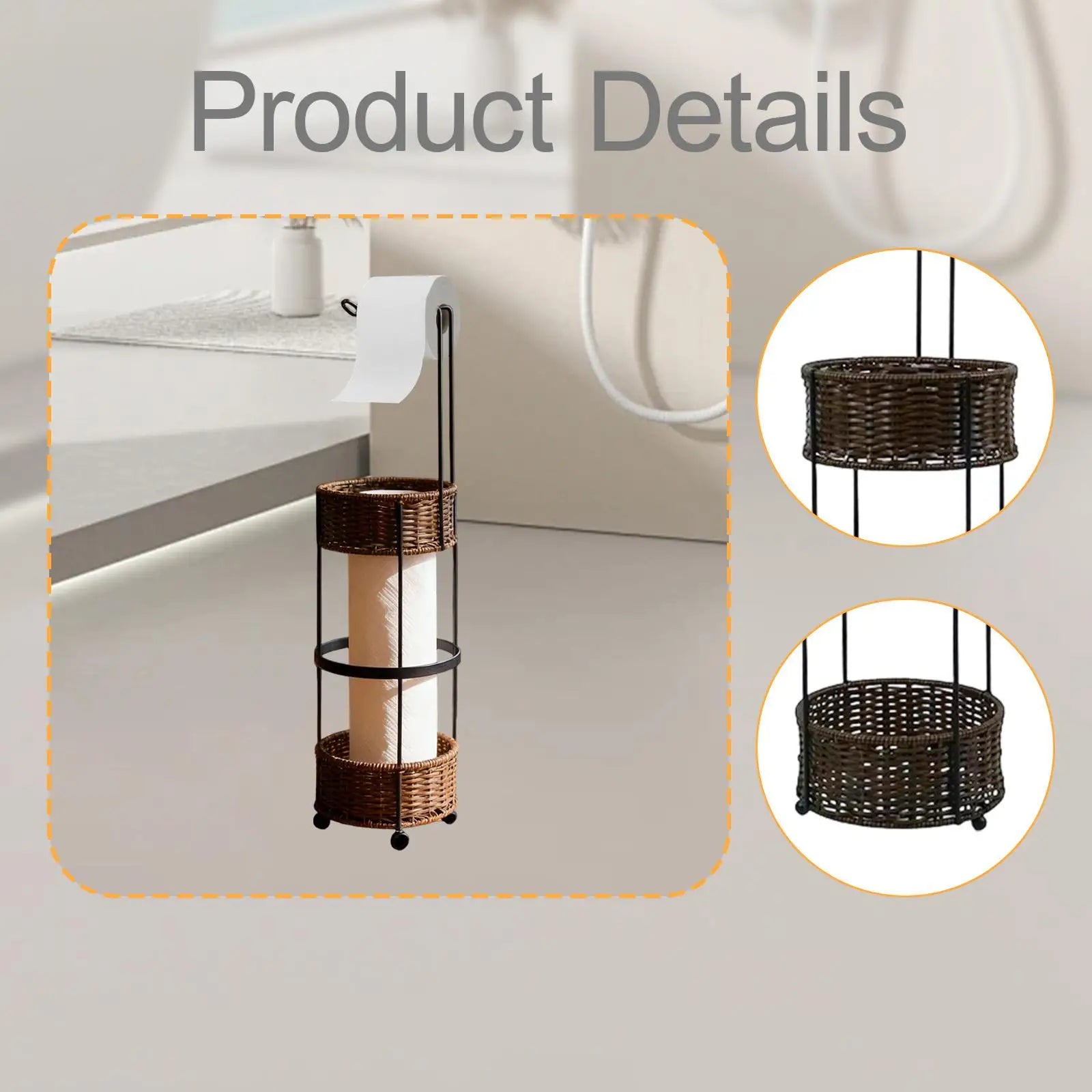 Hand woven kitchen paper holders, bathroom movable,