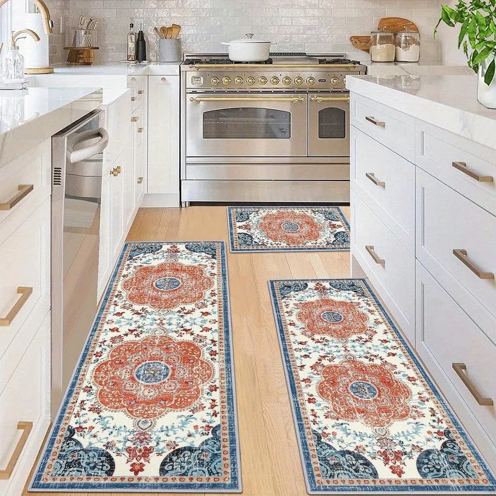 3 pcs set floor mat Bohemian style rugs kitchen carpet Non-slip